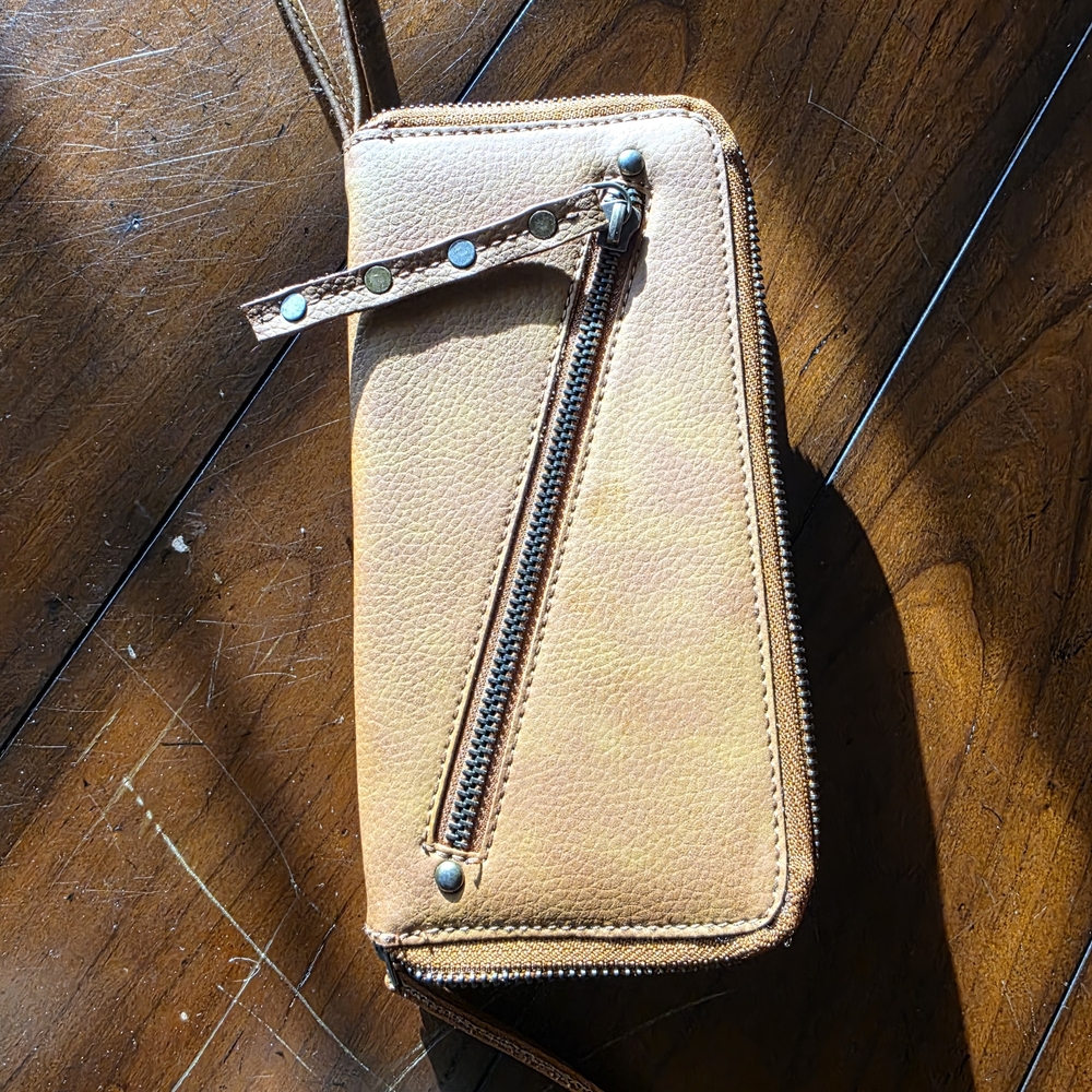 Free People Brown Leather Zip Wallet